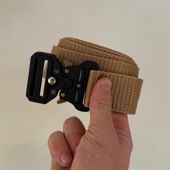 Tan and Cream Tactical Nylon Belt – Utility Military Style, Unisex, New - Picture 2 of 7